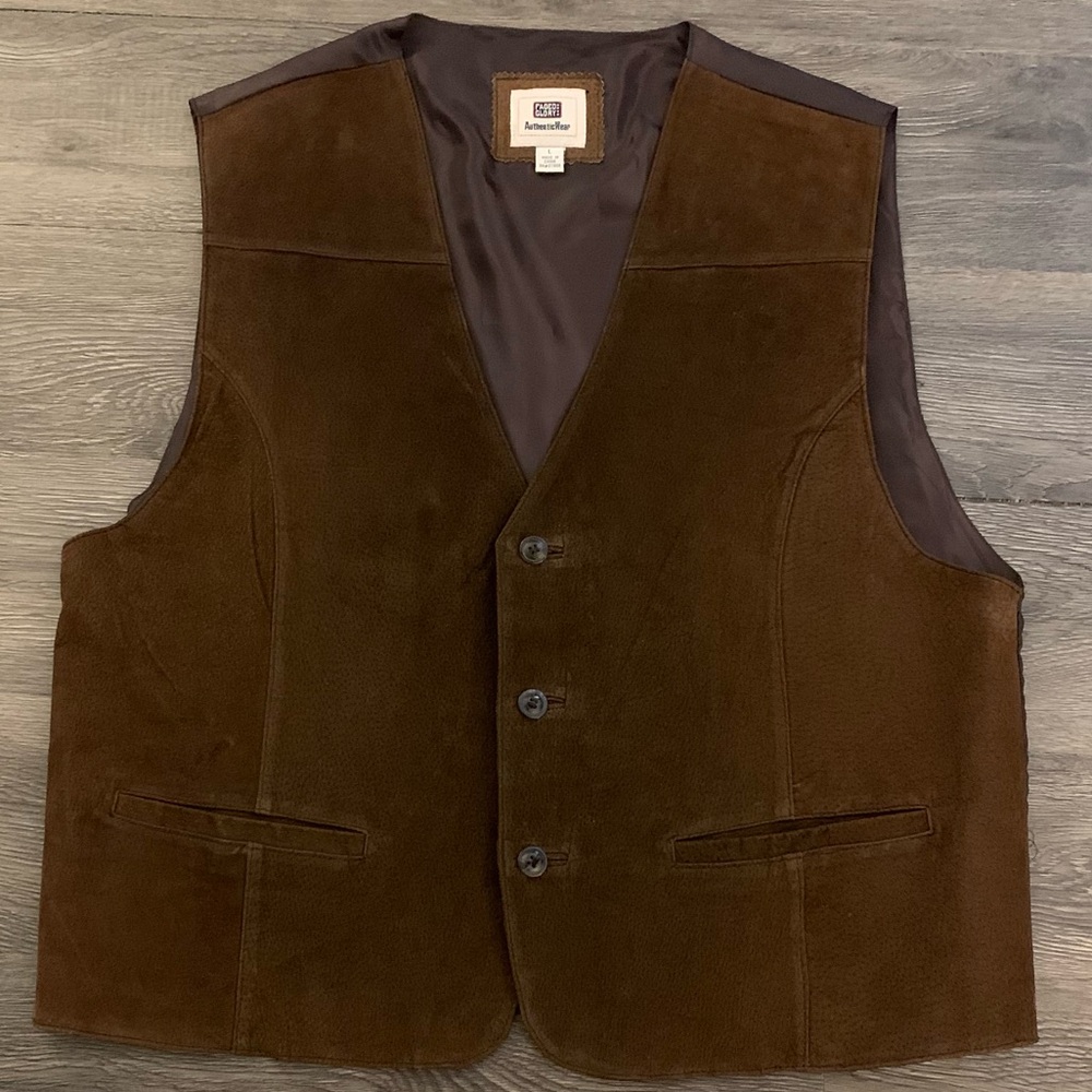 FADED GLORY Genuine Leather Adjustable Vest